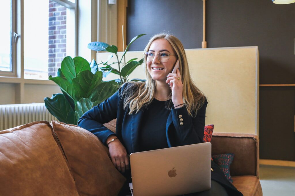 woman executive making a phone call