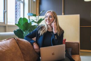 woman executive making a phone call